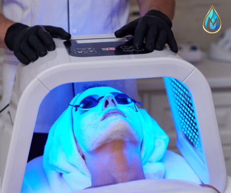 Limpieza facial con fototerapia led